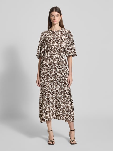Weekend Max Mara Figurumspielendes Kleid aus Seide Modell 'VARESE' Hellbraun 4