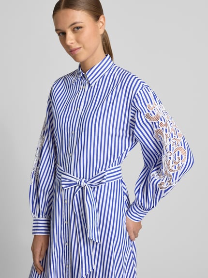 Lauren Ralph Lauren Dopasowana sukienka koszulowa z czystej bawełny model 'LUVRETTE' Niebieski 3