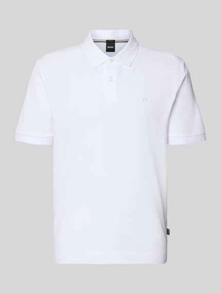Produktfoto, Regular Fit Poloshirt aus reiner Baumwolle Modell 'C-PARRIS' von BOSS, jednokolorowy, z kołnierzem polo, krótki rękaw, logo, faktura piké