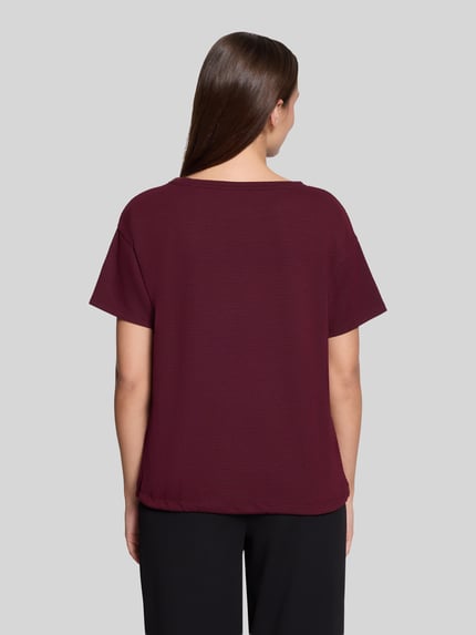 Betty Barclay t-shirt o kroju regular fit z dodatkiem wiskozy model 'NOS JULI' Bordowy 5