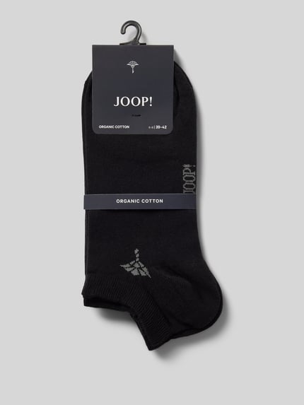 JOOP! COLLECTION Skarpety damskie JOOP! Collection;Mieszanka bawełny z dodatkiem streczu;Dopasowany krój;Model ‘Cornflower’;Nadruk z logo;Prążkowany ściągacz Czarny 3