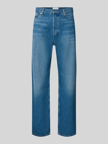 Produktfoto, Herren Jeans mit Eingrifftaschen Modell 'EDDIE' von Samsøe Samsøe, reine Baumwolle, Used-Look, Regular Fit, blaue Denim-Struktur