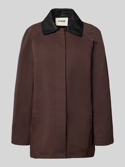 Produktfoto, Trenchcoat mit Umlegekragen und verdeckter Knopfleiste von Staud, bawełniany, brązowy, prosty krój, gładka tekstura