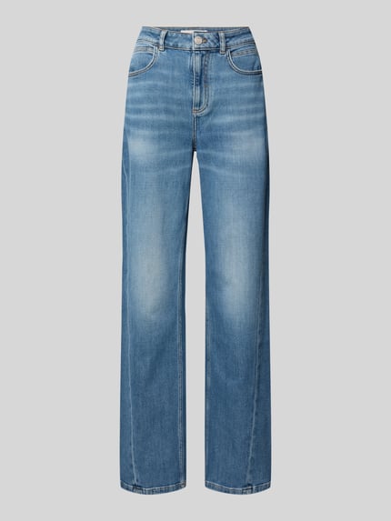 Produktfoto, Wide Leg Jeans im Used-Look von Lanius aus Baumwoll-Elasthan-Mix, Eingrifftaschen, Bundweite 40 cm, Innenbeinlänge 81 cm, Damen