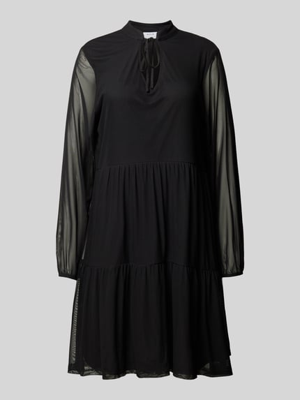 VILA Knielanges Kleid mit Stehkragen Modell 'VOLETTIS' Black 2