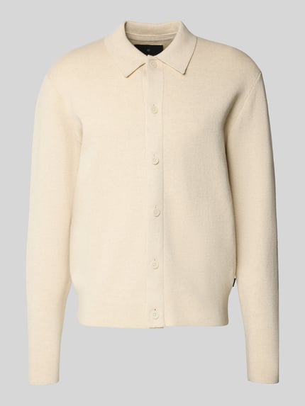 JACK & JONES Premium Gebreid jack met kentkraag, model 'MILANO' Offwhite gemêleerd - 2