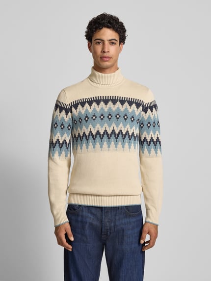 Blend Gebreide pullover met ribboorden, model 'BENJI' Offwhite - 4