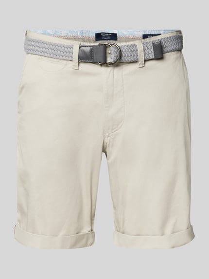 MCNEAL Slim Fit Bermudas mit Gürtel Ecru 2