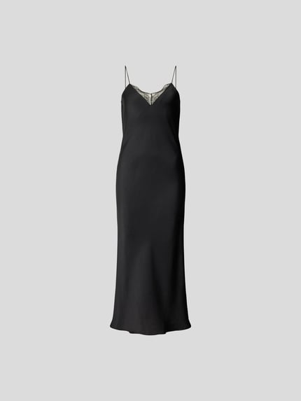 ba&sh Midikleid mit floraler Spitze Black 2