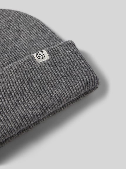 MSCH Copenhagen Beanie van wol met labelpatch Donkergrijs gemêleerd - 2
