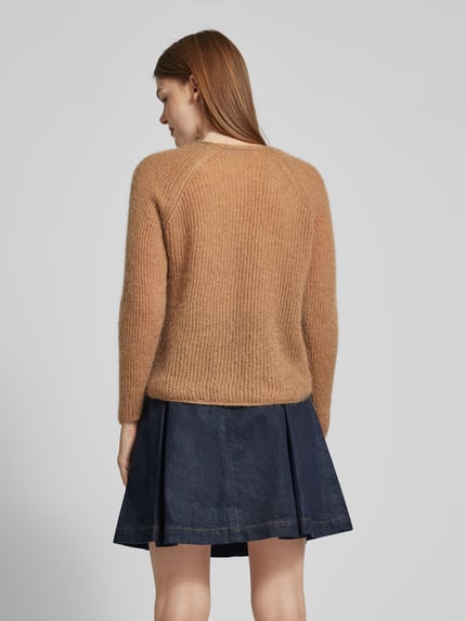 MM by Max Mara Gebreide pullover met structuurmotief, model 'FRESIS' Camel - 5