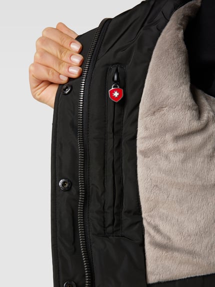 Wellensteyn Shaped Fit Parka mit Label-Applikation Modell 'ARUBA' Black 7