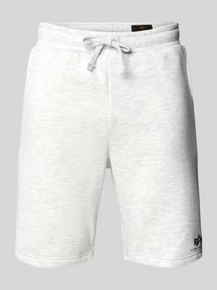 Alpha Industries Sweatshorts mit elastischem Bund und Tunnelzug Hellgrau Melange 2