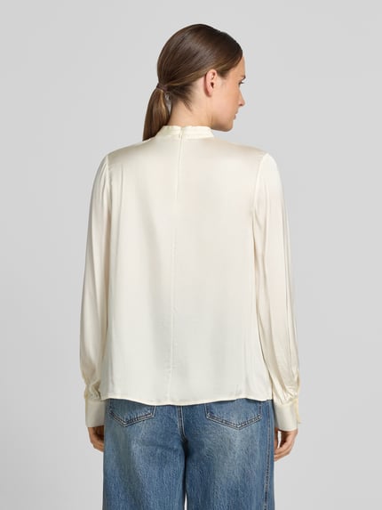 Jake*s Collection Regular fit blouse met lange mouwen van pure viscose Offwhite - 5