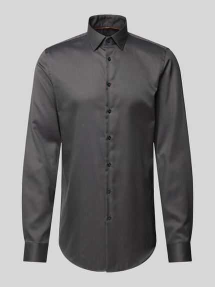 Jake*s Slim Fit Businesshemd mit extra langem Arm Anthrazit 2