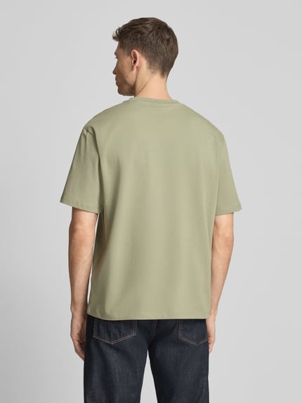 Lindbergh Oversized t-shirt z okrągłym dekoltem Oliwkowy 5