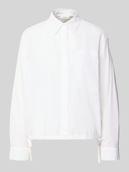 s.Oliver RED LABEL Boxy Fit Langarmbluse aus reiner Baumwolle Weiss 2