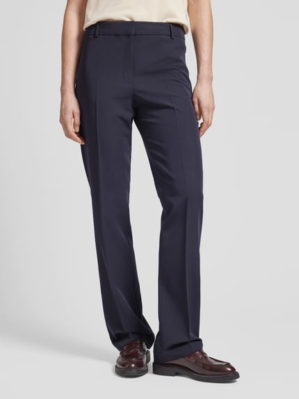 Jake*s Collection Straight fit broek met persplooien Marineblauw - 4