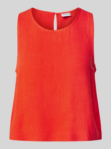 Jake*s Casual Loose Fit Crop Top aus Viskose-Leinen-Mix Kirsche 2