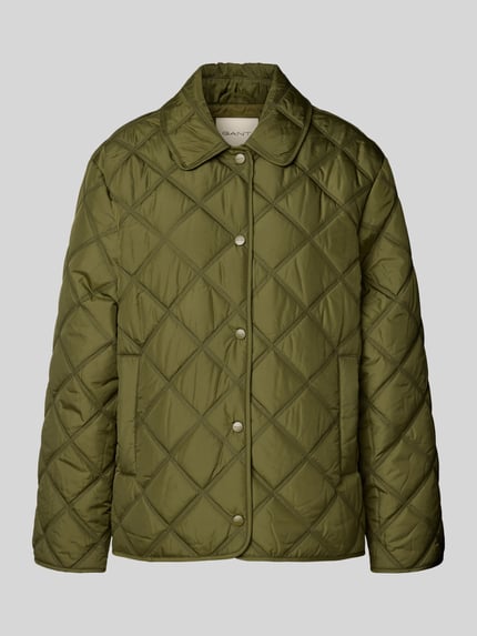 GANT Kurtka pikowana o kroju regular fit z wykładanym kołnierzem model ‘Quilted’ Jasnozielony 2