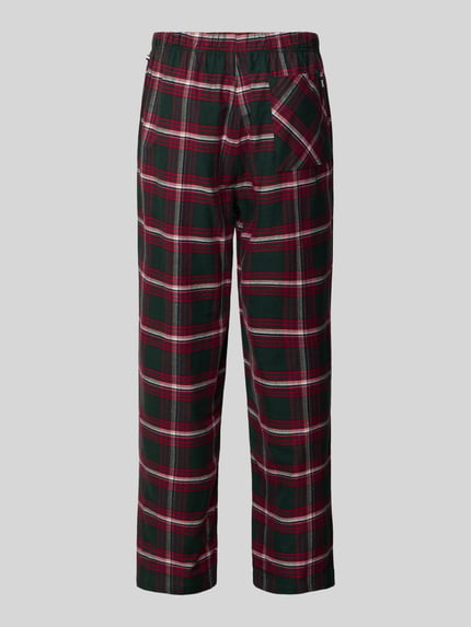 BOSS Spodnie od piżamy Holiday Pants z gumką Ciemnoczerwony 3