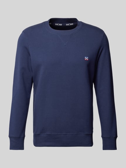 HOM Sweatshirt mit Label-Stitching Dunkelblau 2