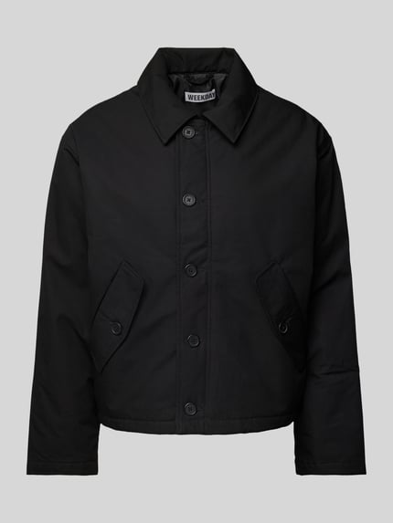 Weekday Hemdjacke mit Knopfleiste Modell 'Andy' BLACK 2