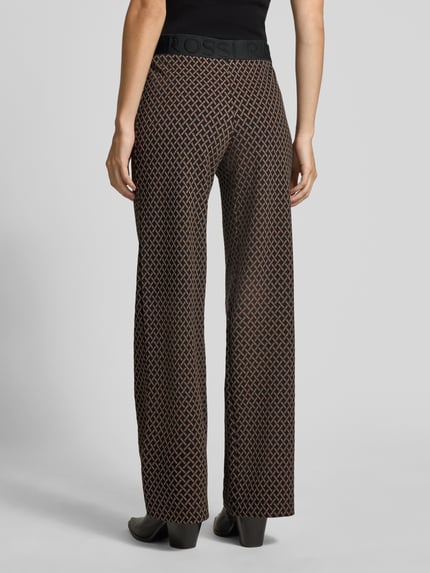 Raffaello Rossi Wide Leg Stoffhose mit elastischem Label-Bund Modell 'ELAINE' Mittelbraun 5