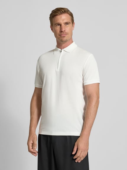 Selected Regular fit poloshirt van katoenmix, model 'FAVE' Wit - 4