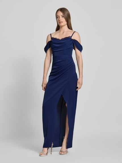Lipsy Avondjurk met kant Donkerblauw - 1