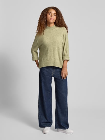 Marc O'Polo DENIM Regular Fit Strickpullover aus Schurwoll-Mix Schilf 1