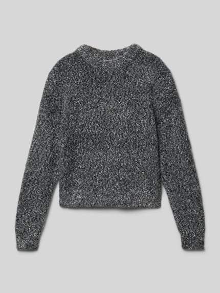 ONLY Regular Fit Strickpullover mit Glitzer-Optik Modell 'PIUMO GLITTER' Silber 1