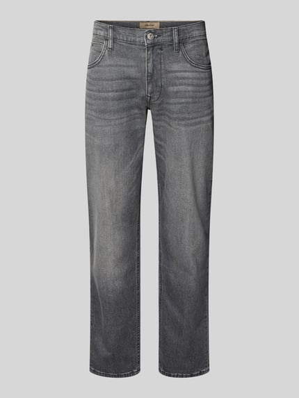 Produktfoto, Regular Fit Jeans mit Eingrifftaschen Modell 'ROCK' von Blend, mieszanka bawełny i elastanu, szerokość w rozmiarze 32/32: 46 cm, długość wewnętrzna nogawki 82 cm, kolor szary, tekstura denim