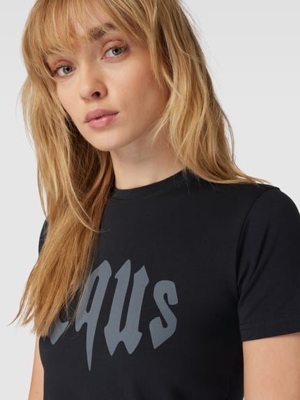 PEQUS T-shirt met labelprint Zwart - 3