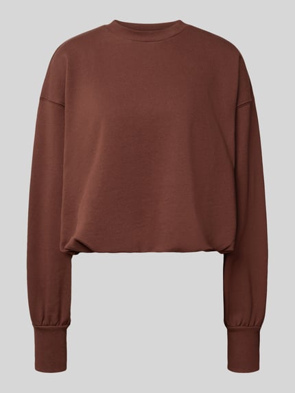 Produktfoto, braunes Sweatshirt mit Rundhalsausschnitt aus Baumwoll-Mix, Regular Fit, Sweatshirt mit Rundhalsausschnitt Modell 'BIA' von Topshop, glatte Oberfläche