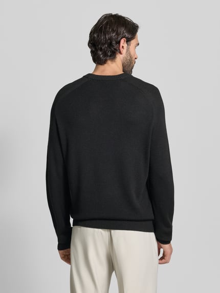 BOSS Orange Regular Fit Strickpullover aus Schurwoll-Mix Modell 'AKAJER' Black 5