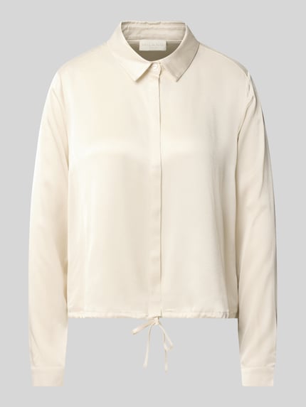 Regular Fit Bluse aus Viskose mit verdeckter Knopfleiste Shop The Look MANNEQUINE