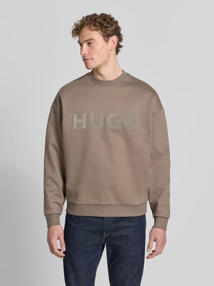 HUGO Oversized Sweatshirt aus reiner Baumwolle Modell 'DINEX' Mittelbraun 4