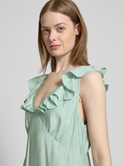 Moves Maxikleid mit Volants Modell 'Leanna' Schilf 3