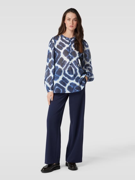 0039 Italy Bluse im Batik-Look Modell 'Anni' Marine 1