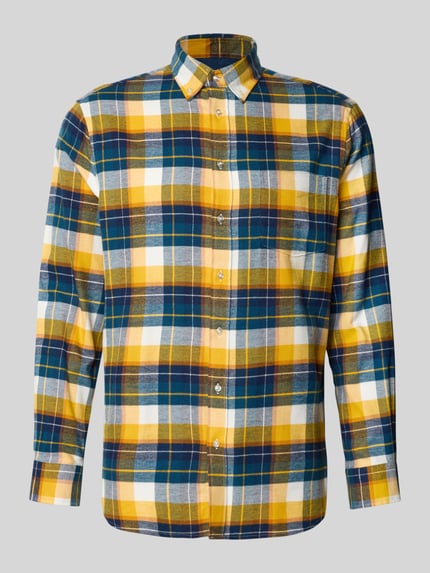 Christian Berg Men Regular Fit Freizeithemd mit Button-Down-Kragen GELB 2