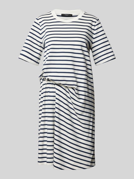 Weekend Max Mara Knielanges T-Shirt-Kleid mit seitlicher Raffung Modell 'PIREO' Weiss 2