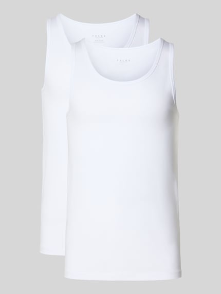 Produktfoto, Tanktops im 2er-Pack mit Rundhalsausschnitt von FALKE, Mieszanka bawełny z dodatkiem streczu, krój regular fit, okrągły dekolt, Zestaw 2 szt.
