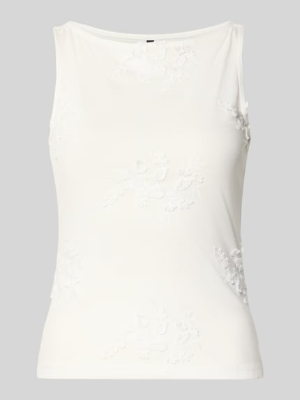 Produktfoto, Regular Fit Top mit Baumwoll-Anteil Modell 'VIVIAN' von Vero Moda, Optik: Unifarben, Stickerei, Jersey, Material-Mix