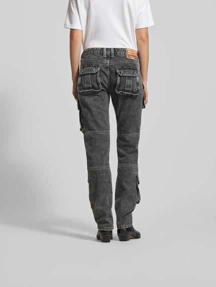 Diesel Spodnie cargo z tkaniny stylizowanej na denim Średnioszary 5