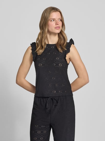 ONLY Slim Fit Top mit Allover-Muster Modell 'MILLA' Black 4