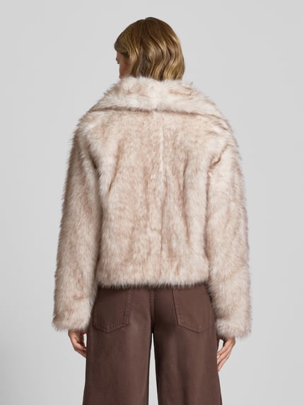 ONLY Relaxed fit jack van imitatiebont met haakjessluiting, model 'DAWN LIFE' Ecru - 5