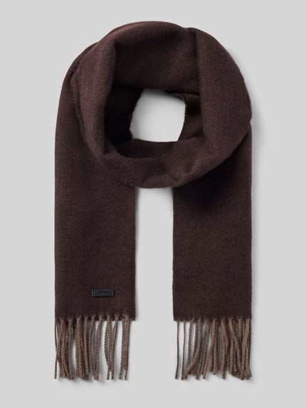 BOSS Schal aus Schurwolle mit Label-Detail Dunkelbraun 1