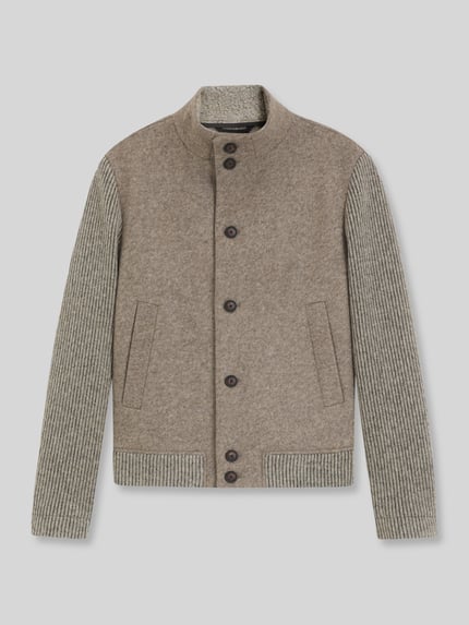 BOSS Regular Fit Bomberjacke mit Woll-Anteil Model 'Charly' Beige 2