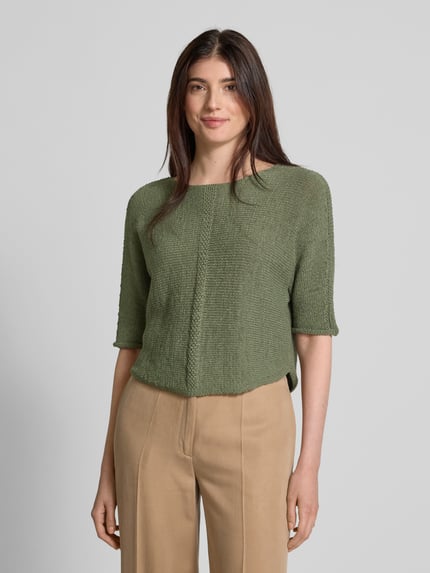 Oui Strickpullover mit 1/2-Arm Khaki 4